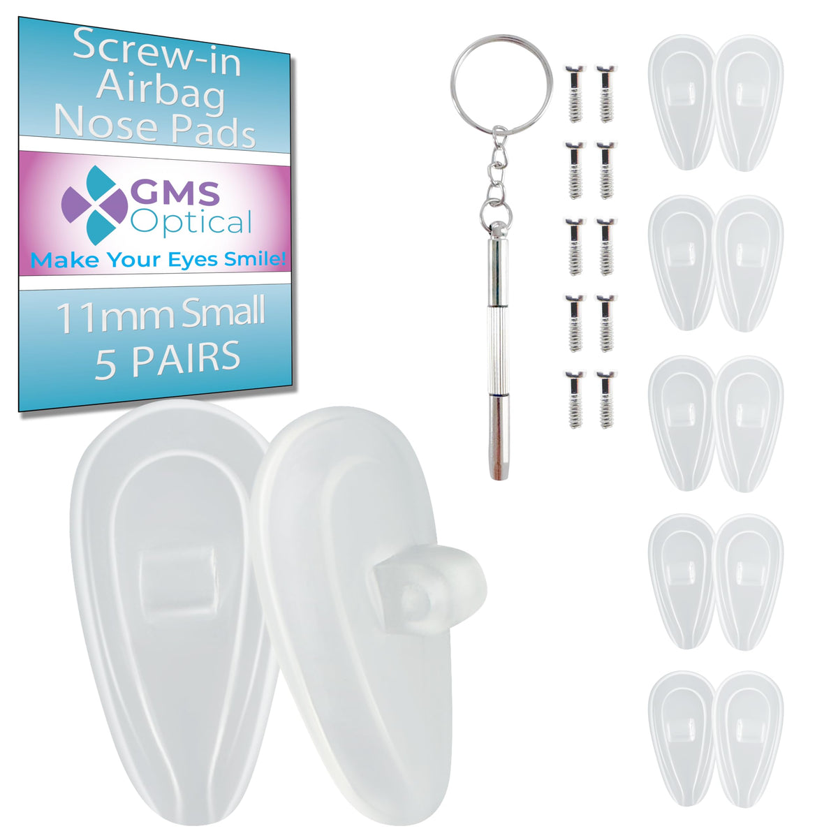 Almohadillas nasales suaves de GMS Optical Comfort Line para un ajuste cómodo diario.