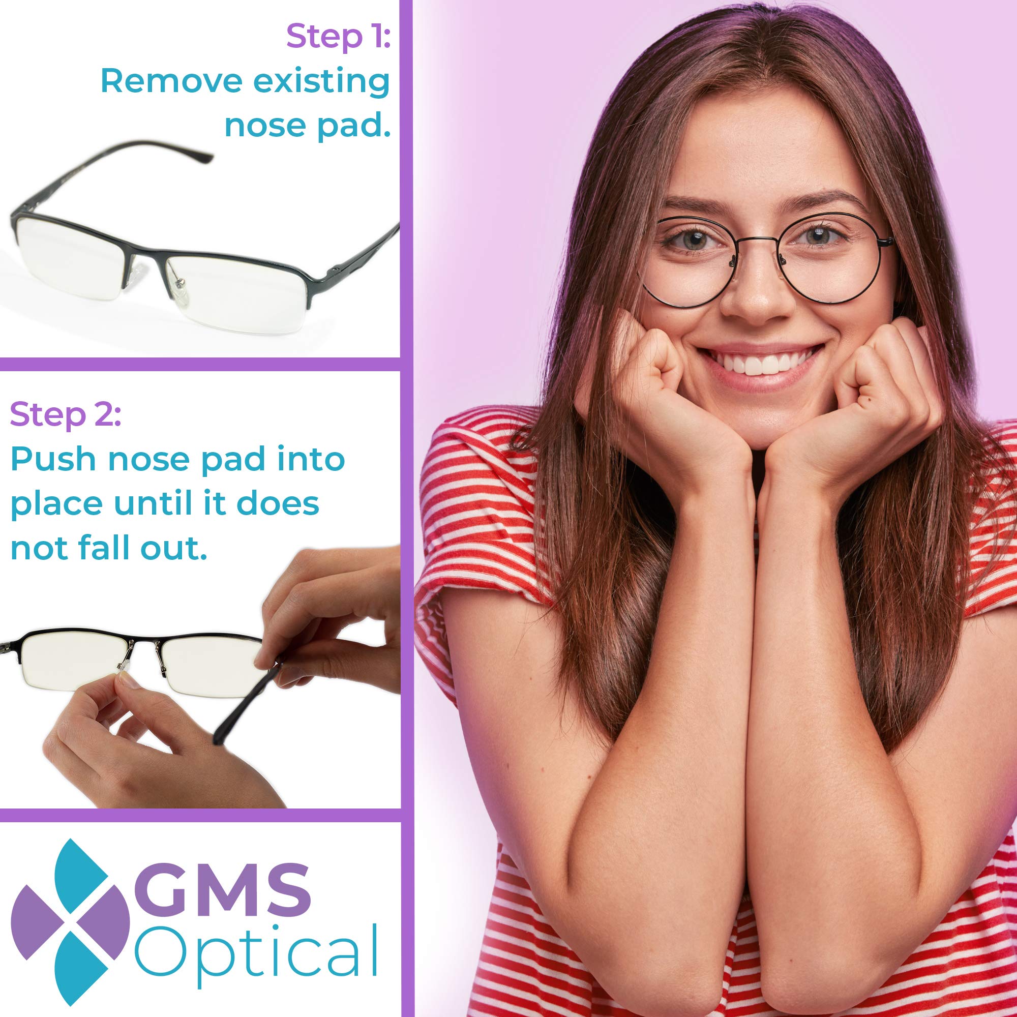 GMS Optical Reemplazo económico de almohadillas nasales para gafas