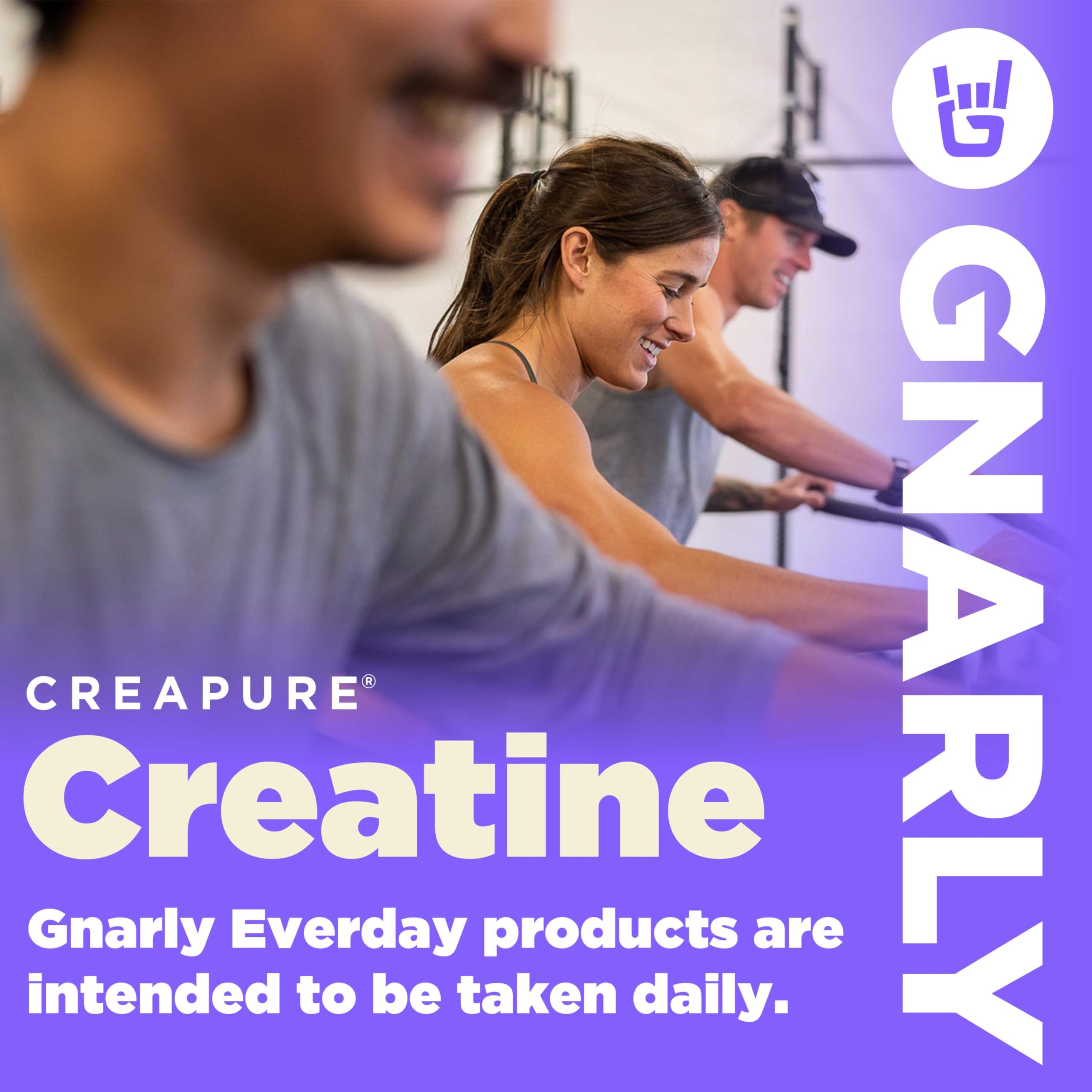 Uso diario antes o durante el entrenamiento con Gnarly Nutrition Creatina.