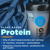Gnarly Proteína vegetal chocolate, batido diario para rutina de nutrición.