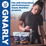 Gnarly Proteína vegetal chocolate, certificación NSF para deporte visible.