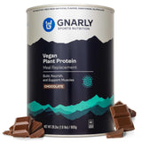 Gnarly Proteína vegetal chocolate en empaque, opción rápida de nutrición diaria.