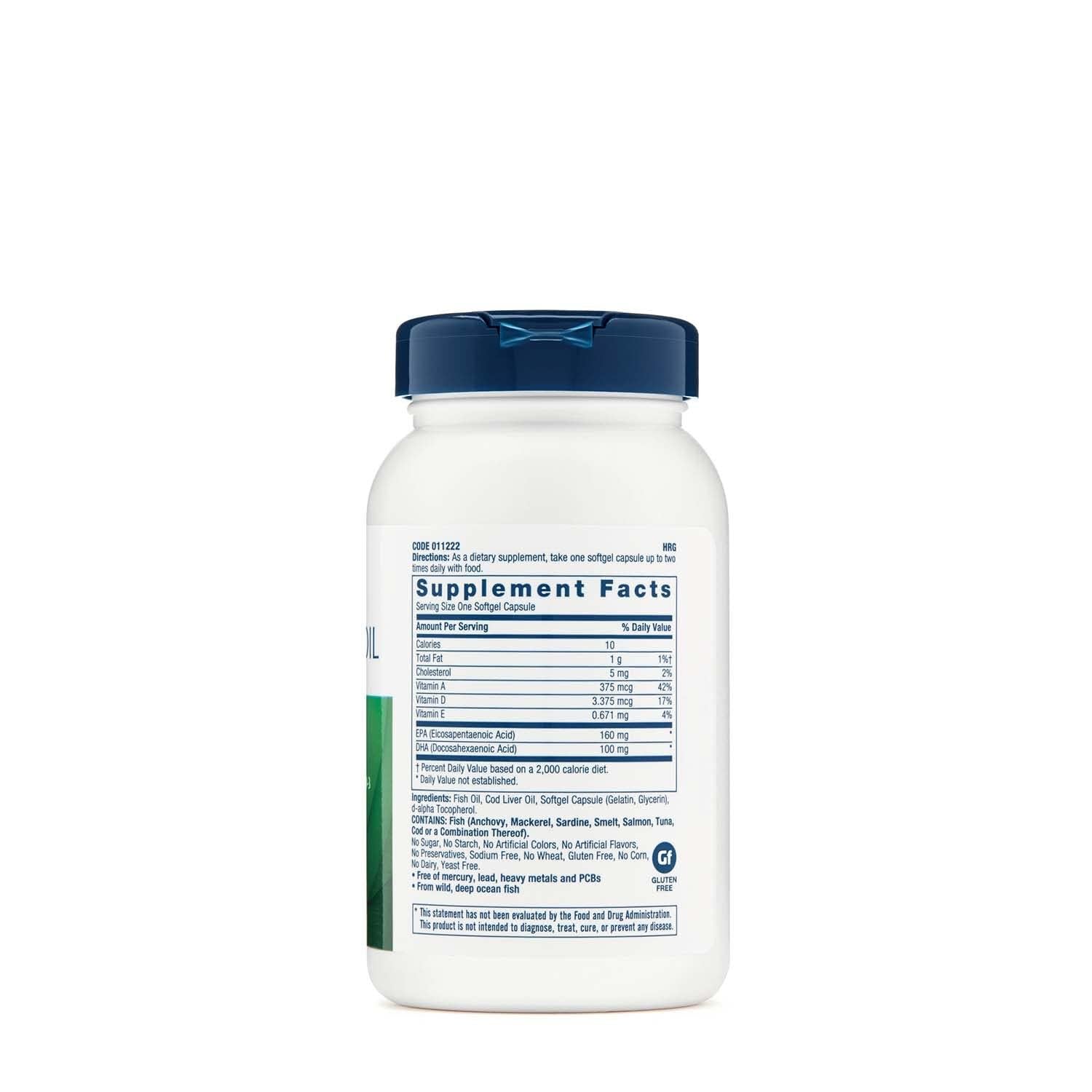 GNC Aceite de hígado de bacalao, cápsulas suaves para uso diario