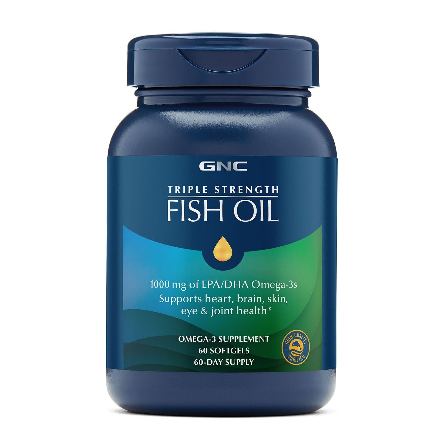GNC Aceite de Pescado Triple Fuerza, botella lista para uso diario