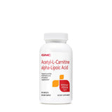 GNC acetil-L-carnitina alfa-lipoico 500mg cápsulas, soporte antioxidante diario.