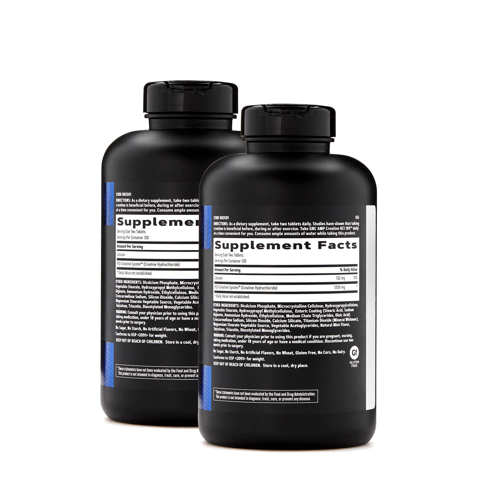 GNC AMP Creatine HCl 189, muestra mayor absorción para entrenos con cargas pesadas.