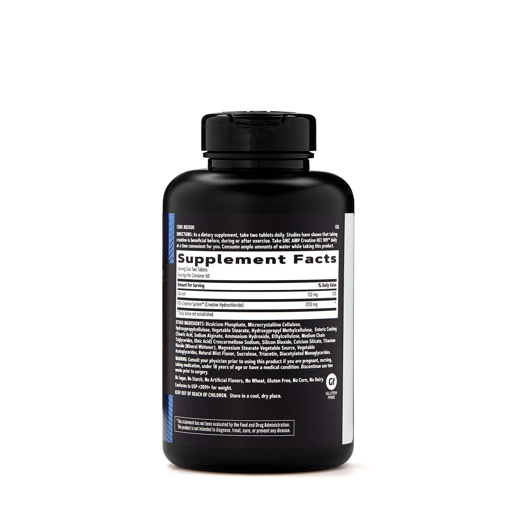 GNC AMP Creatine HCl 189, cuchara medidora en primer plano para dosificar fácilmente