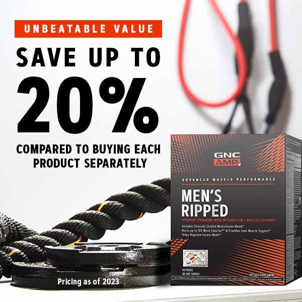 GNC AMP Hombres Ripped Vitapak, composición equilibrada para bienestar y rendimiento.