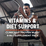 GNC AMP Hombres Ripped Vitapak, imagen de cápsulas con cafeína para energía sostenida.