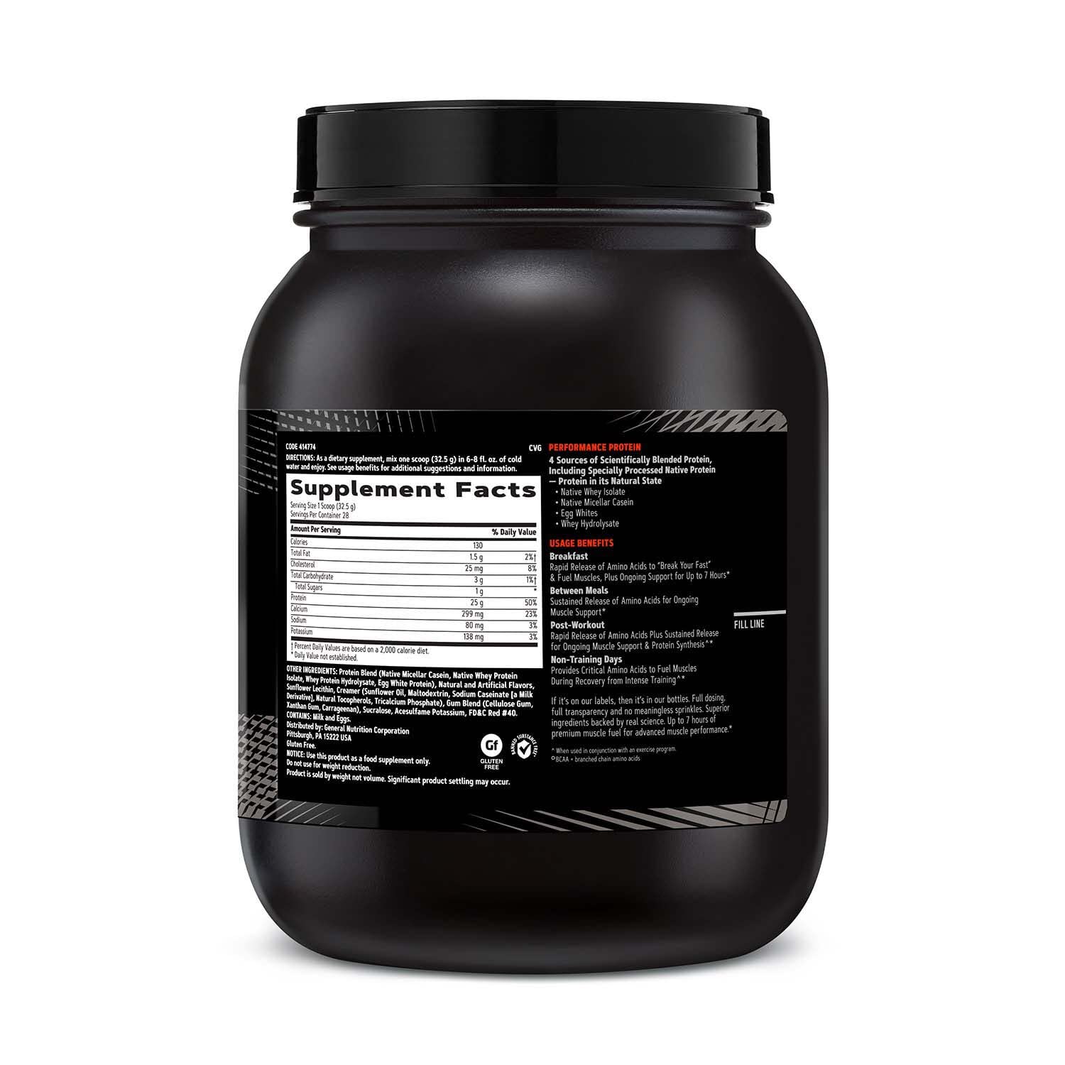 GNC AMP Sustained batido canela tostada para recuperación muscular