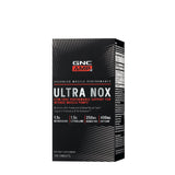 GNC AMP Ultra Nox, botella visible, soporte para resistencia sin estimulantes.