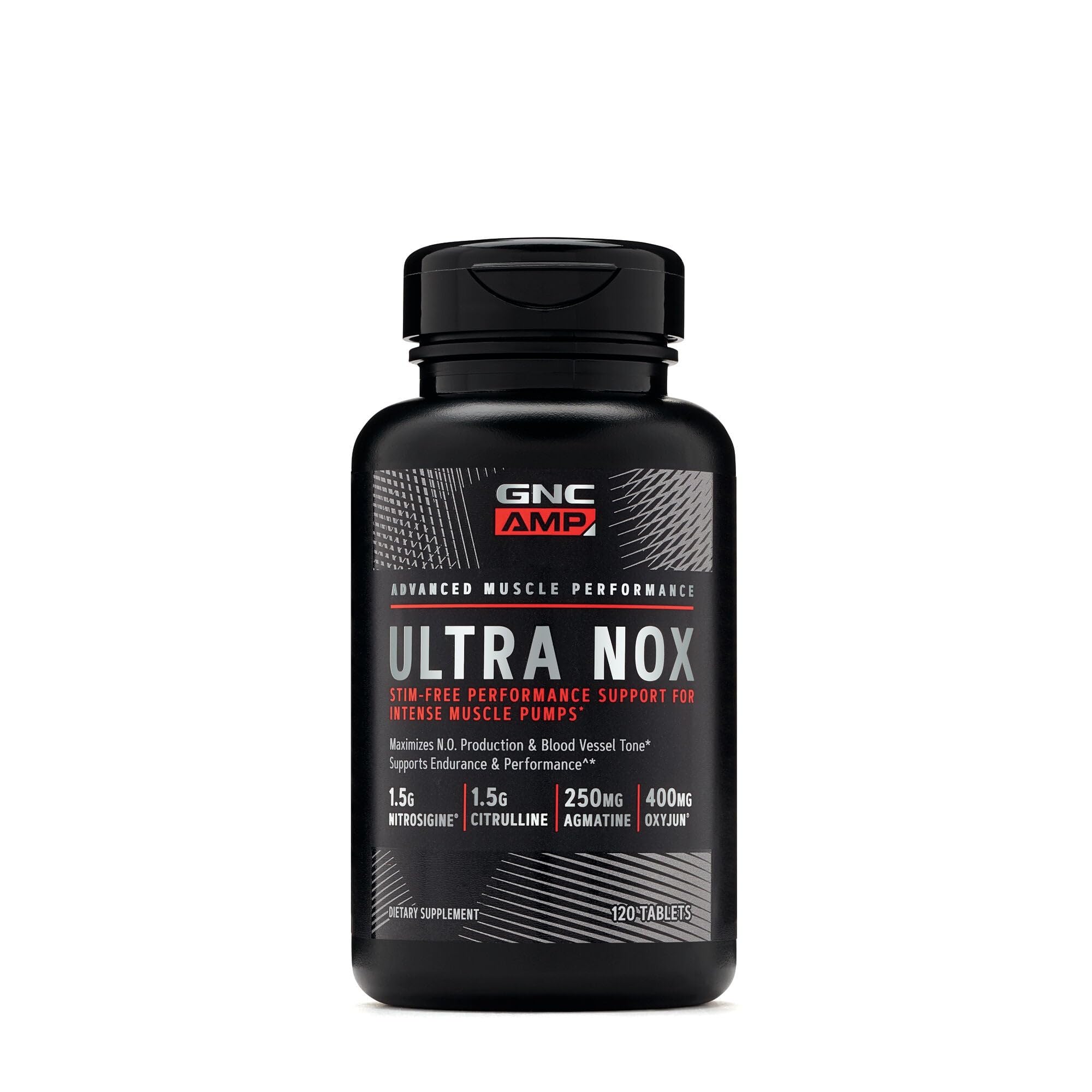 GNC AMP Ultra Nox, tabletas, ideal para entrenamientos prolongados sin fatiga.