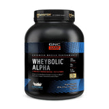 GNC AMP Wheybolic Alpha, lata de vainilla, proteína de rápida absorción para recuperación muscular.