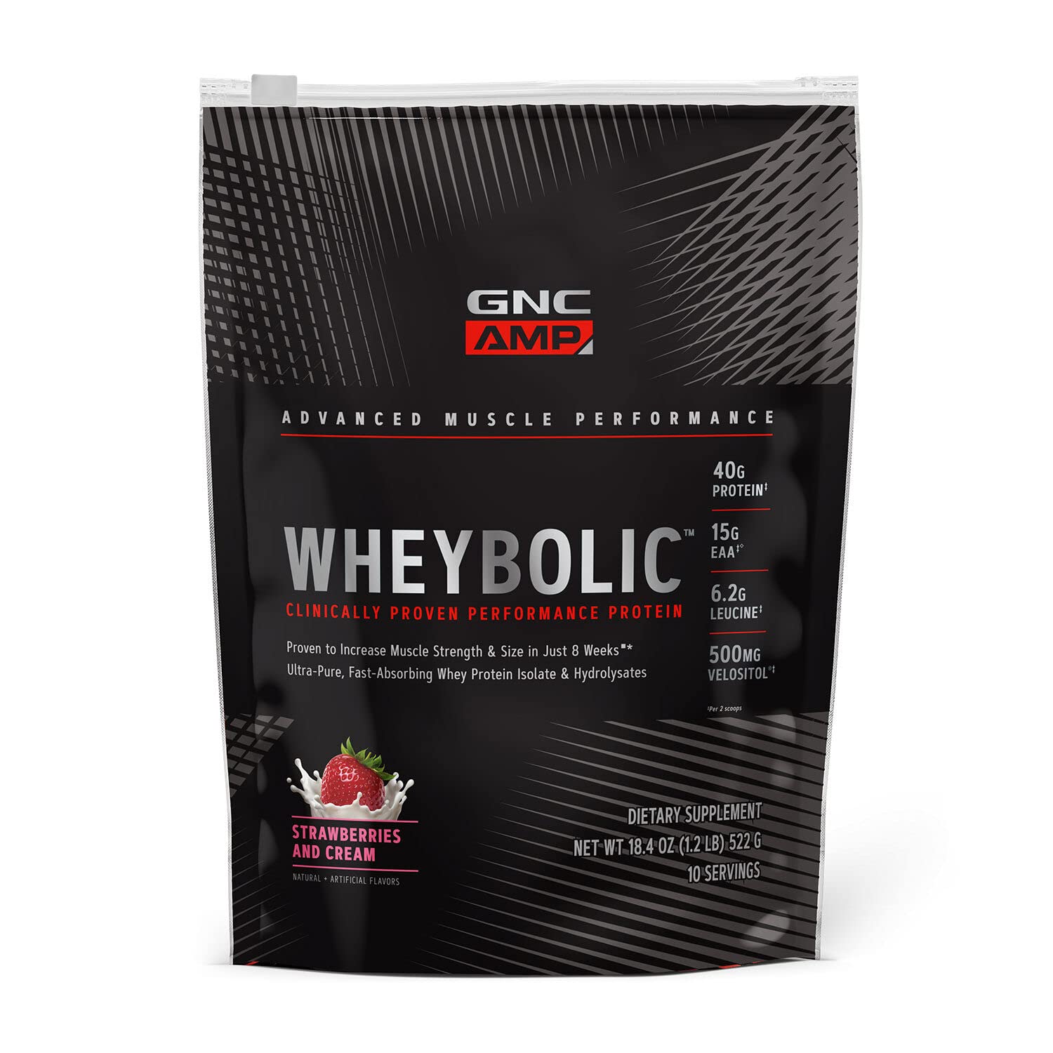GNC AMP Wheybolic envase de proteína listo para entrenar