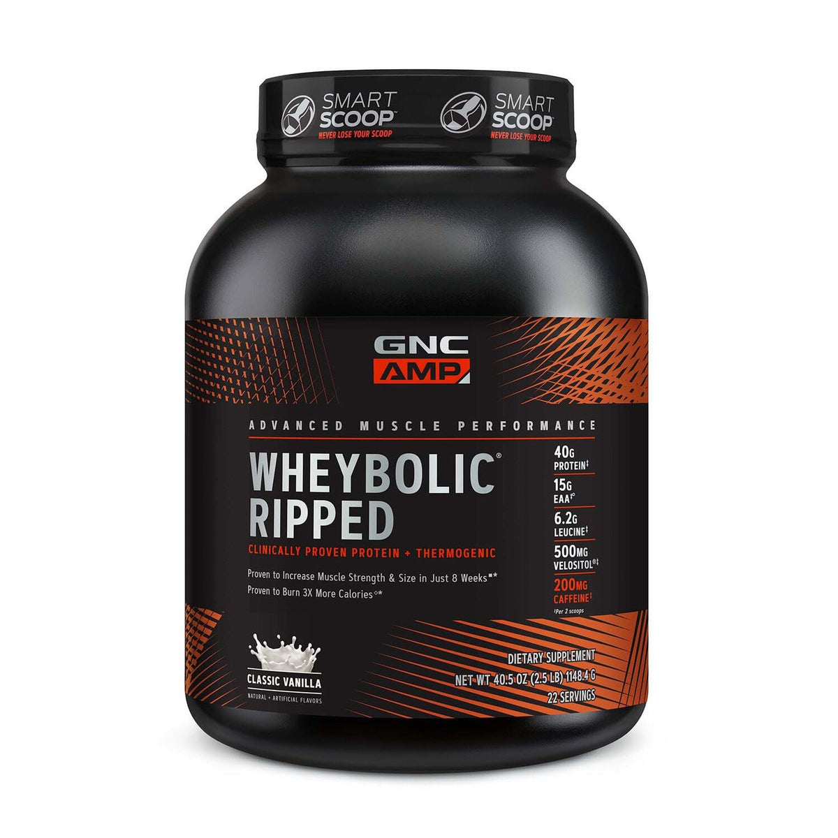 GNC AMP Wheybolic Ripped, contenedor frontal para batidos diarios