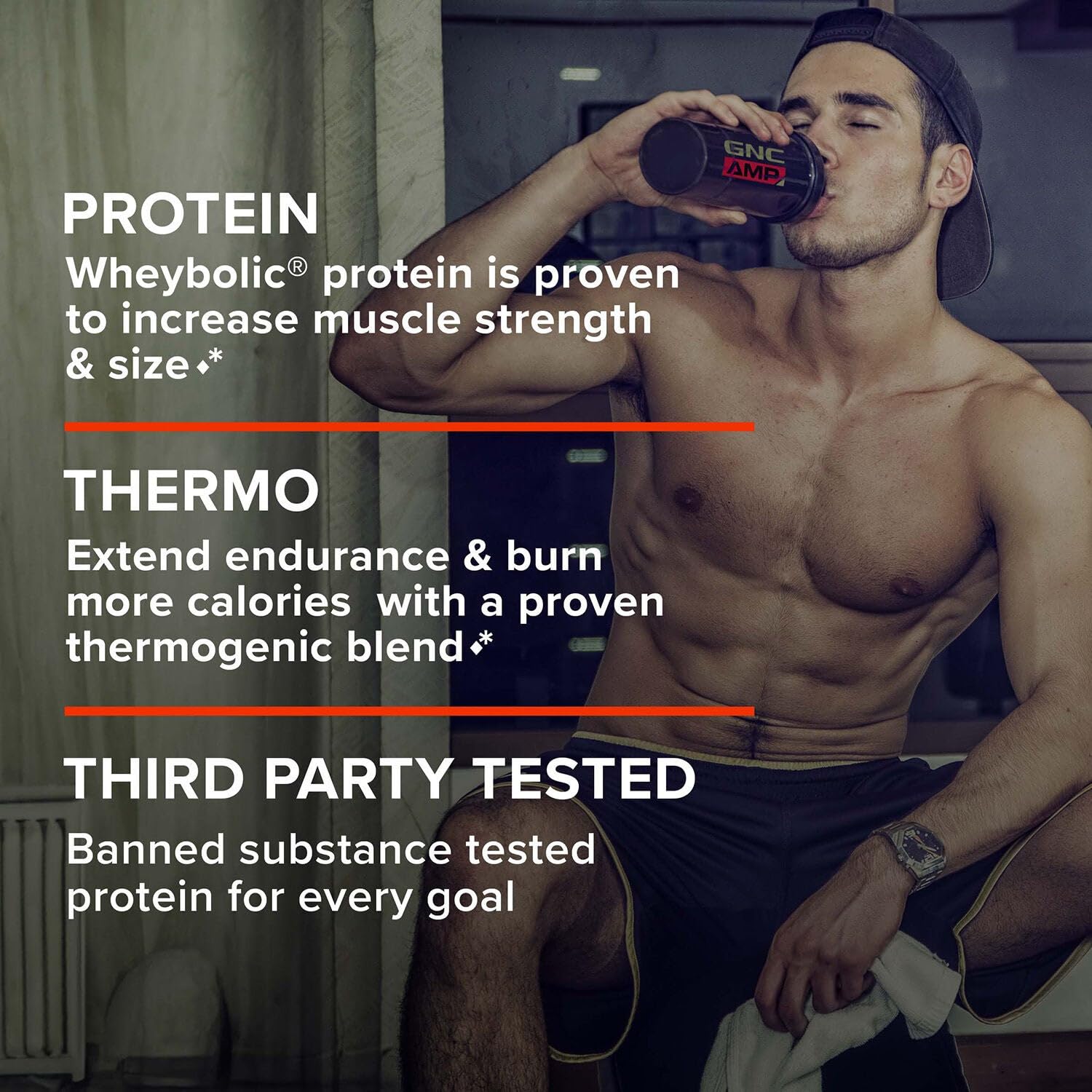 Envase compacto de GNC AMP Wheybolic Ripped para llevar
