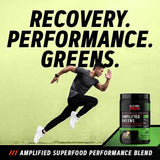 GNC Amplified Greens ICY Lemonade, mezcla en agua, sabor refrescante para hidratación.