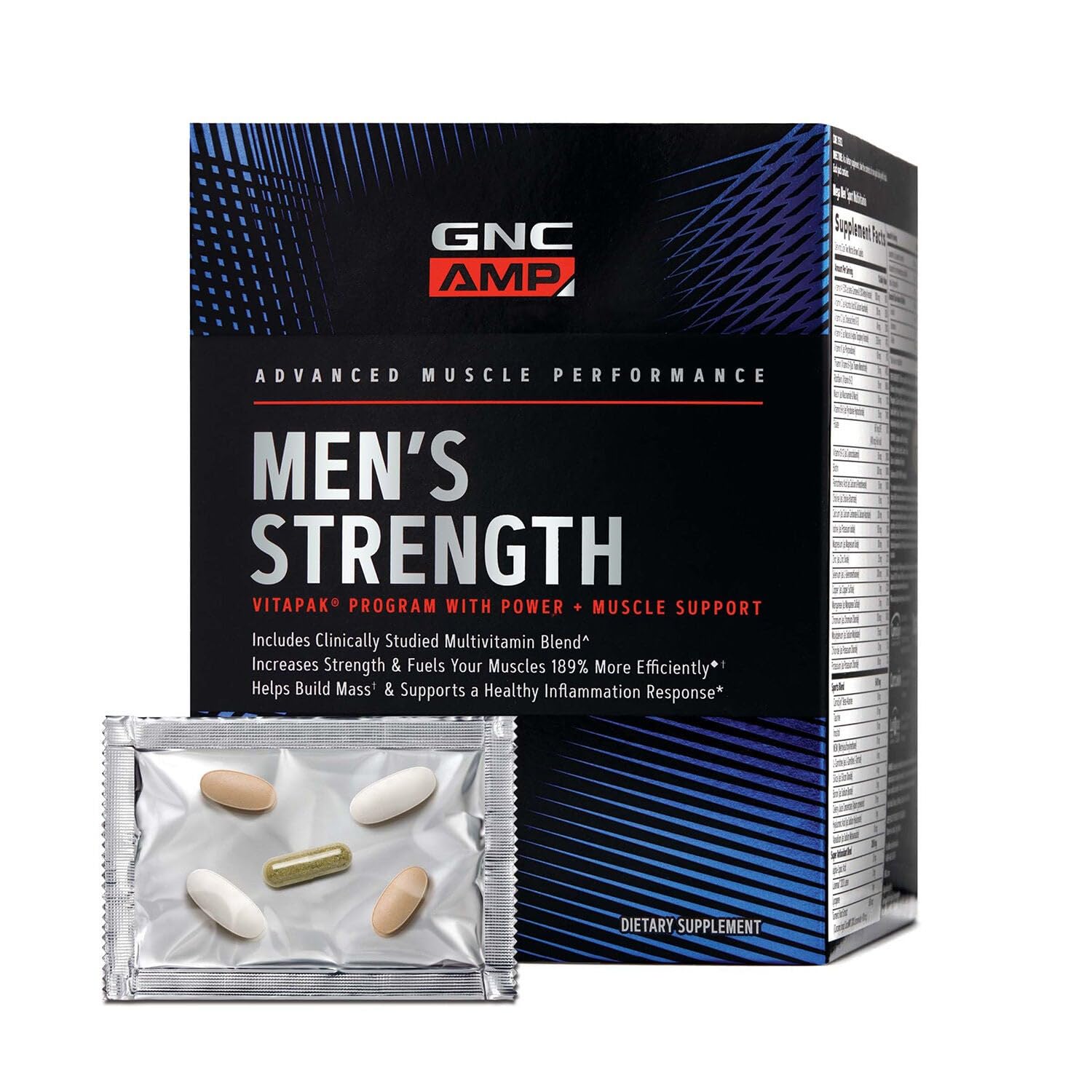 GNC AMP Hombre Fuerza Botella: potencia entrenamientos intensos y recuperación natural.