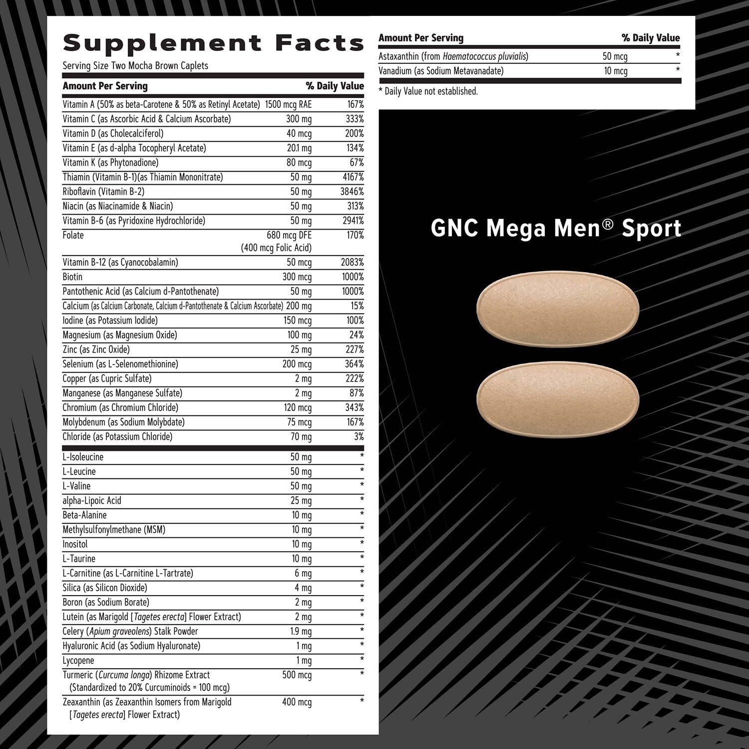 GNC AMP ingredientes clave, antioxidantes y cafeína para apoyo energético