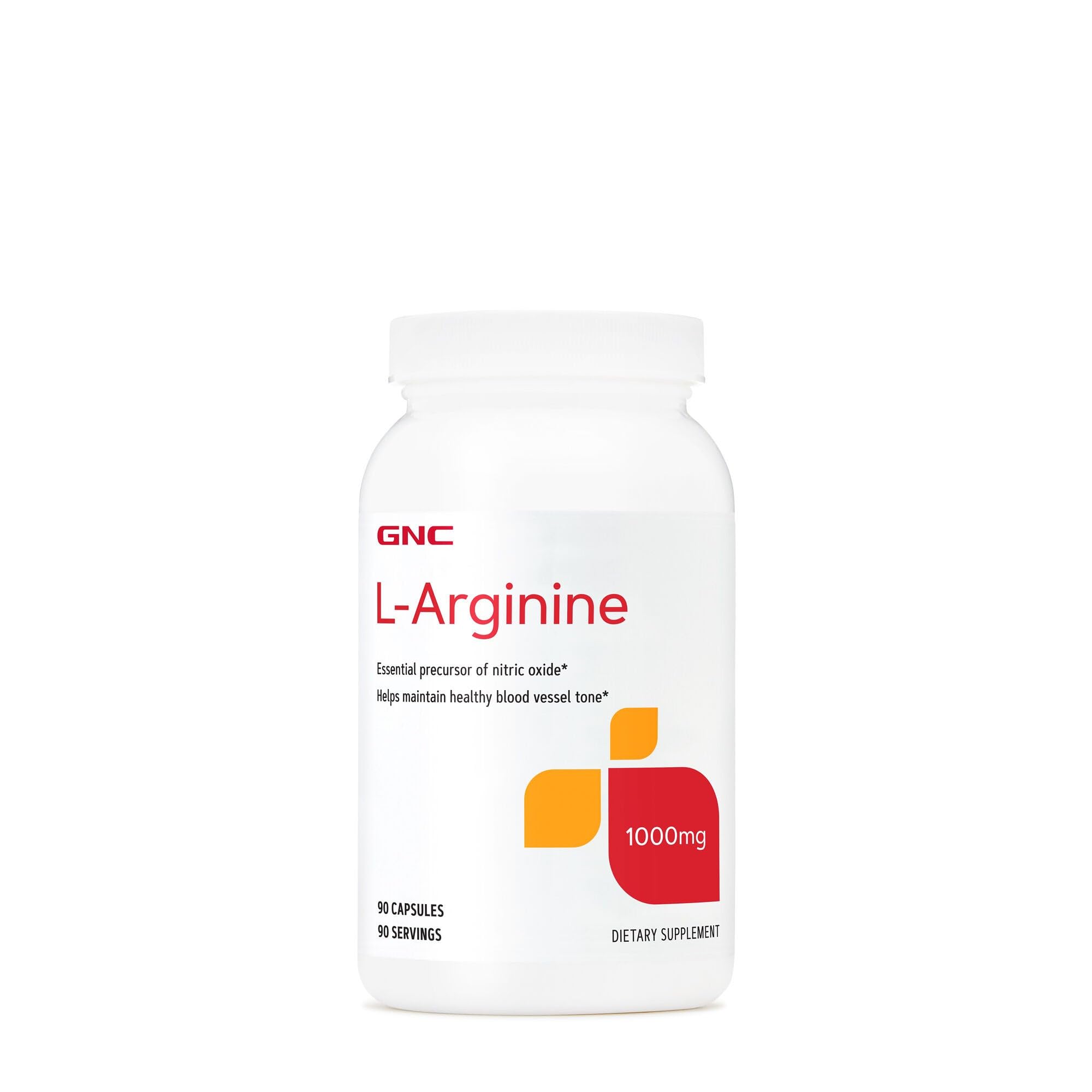 GNC Arginina 1000 mg botella frontal: soporte al tono vascular saludable