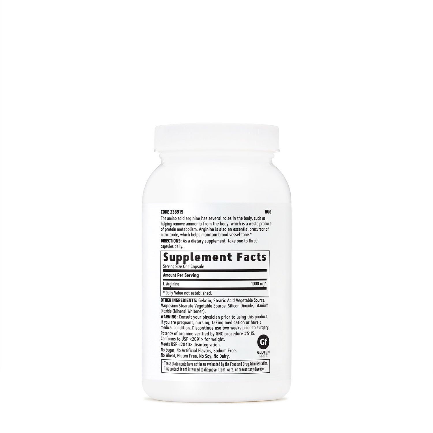GNC Arginina 1000 mg cápsulas en mesa: dosis diaria fácil