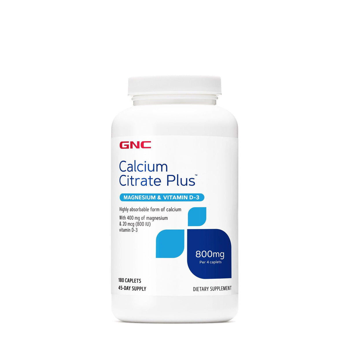 GNC calcio citrato 800 mg: botella con comprimidos para salud ósea