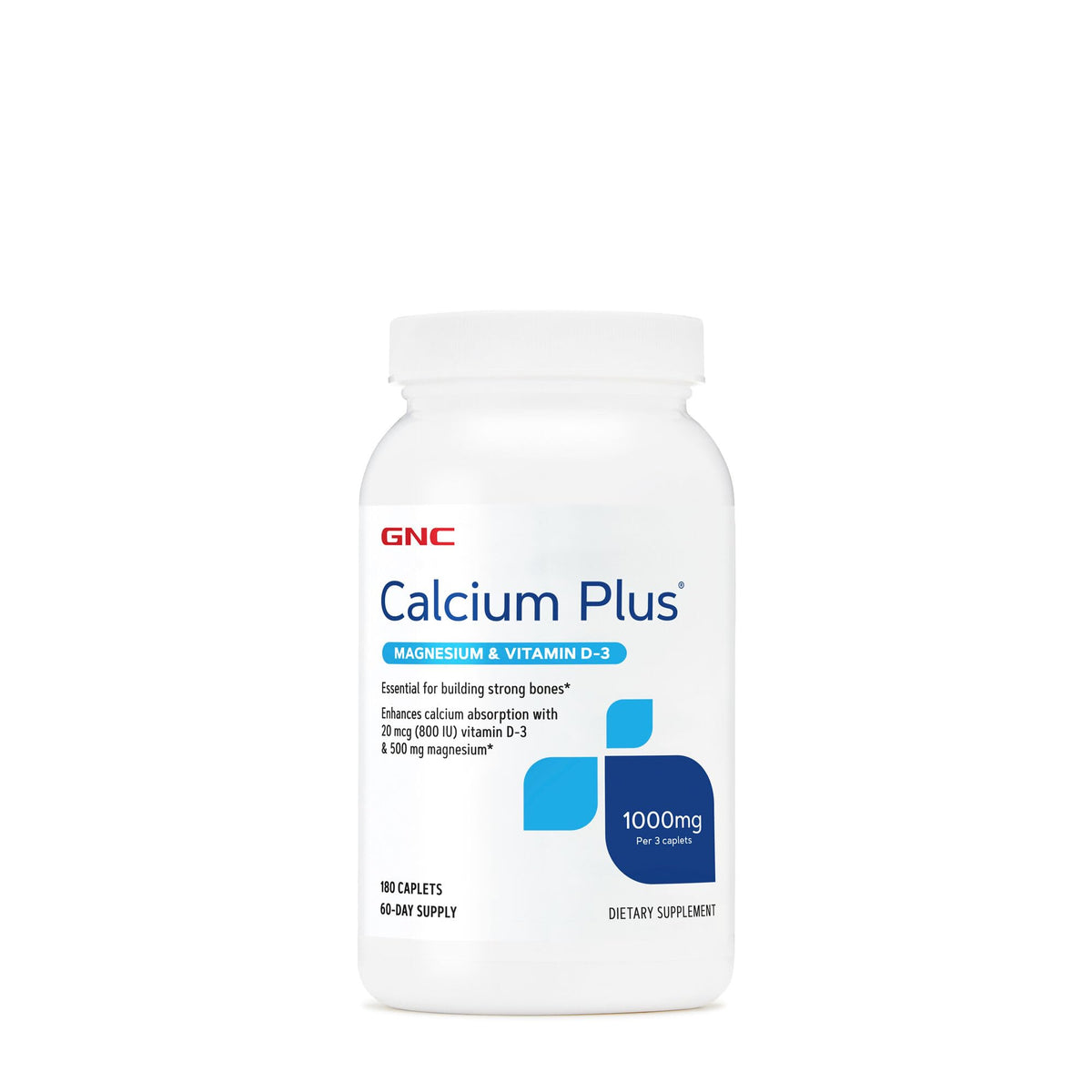 GNC calcio magnesio D3 1000 mg, cápsulas en bote, soporte para huesos