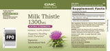 Etiqueta clara de GNC Cardo Mariano 1300 mg en frasco