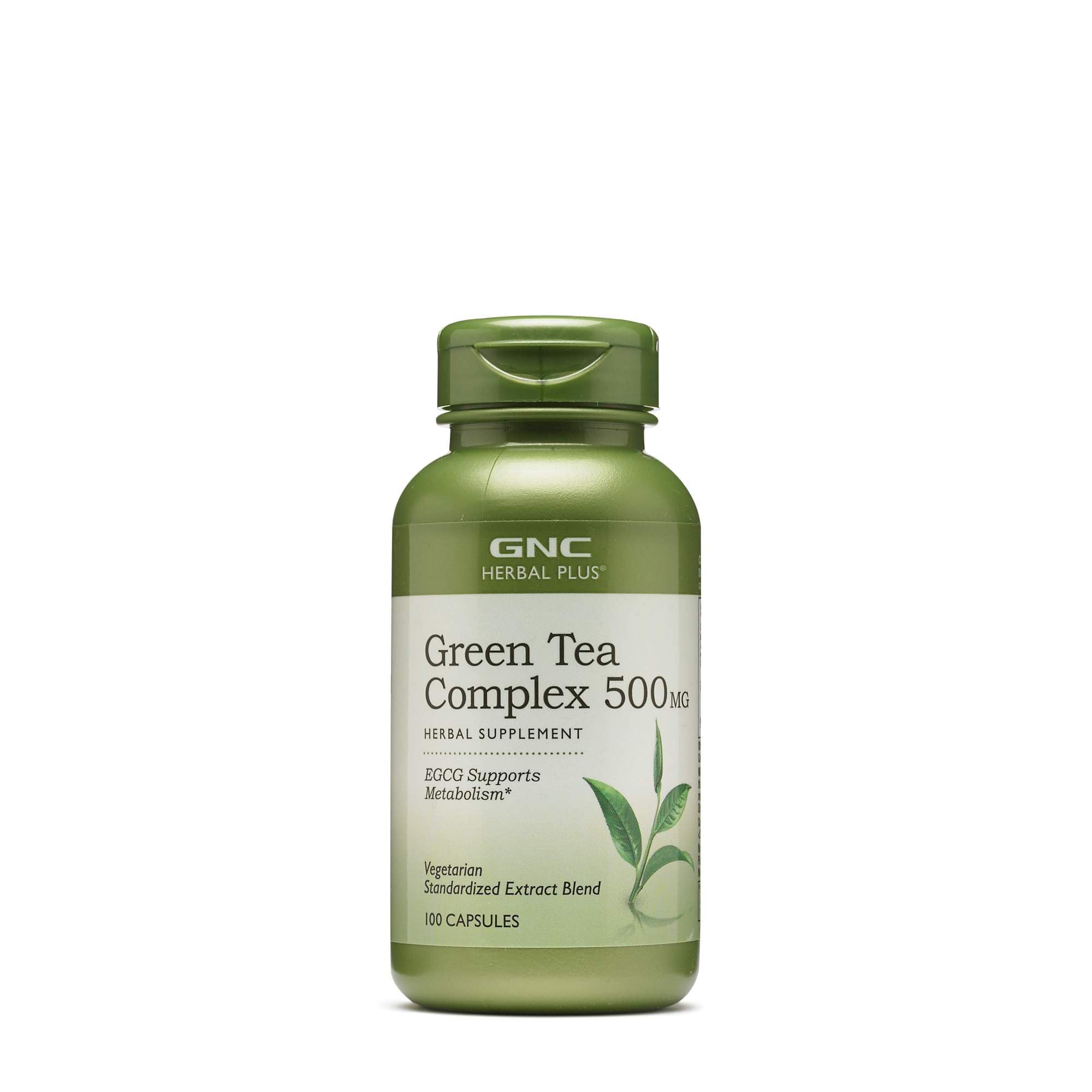 GNC Complejo de Té Verde 500 mg: botella con cápsulas para metabolismo activo