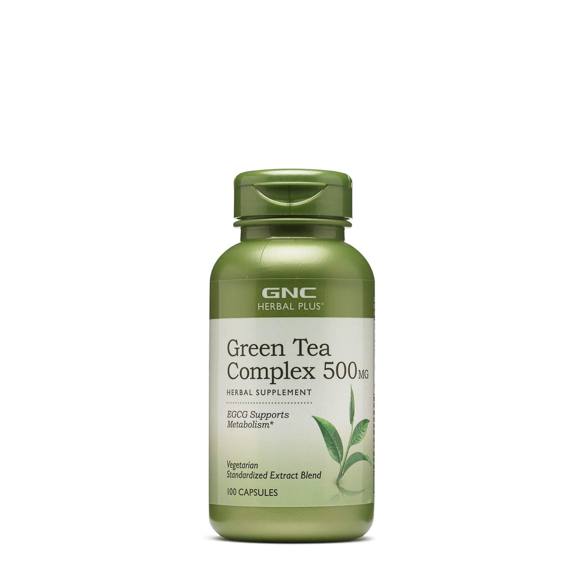 GNC Complejo de Té Verde 500 mg: botella con cápsulas para metabolismo activo