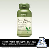 GNC Complejo de Té Verde 500 mg: comprimidos vegetarianos para hábitos saludables