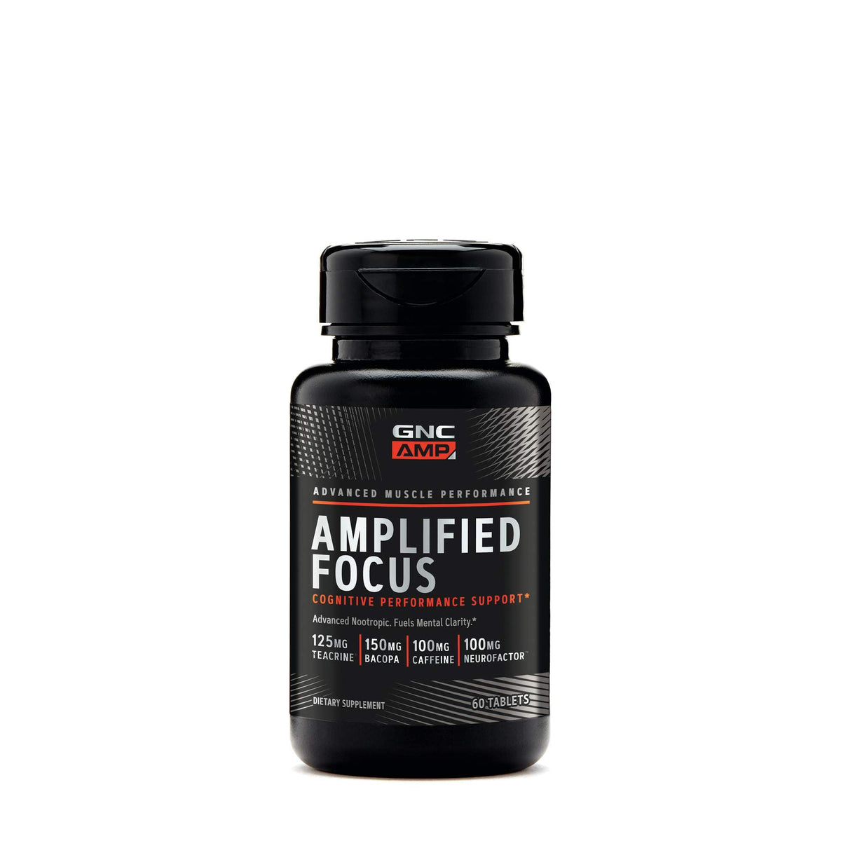 GNC AMP Amplified Focus tabletas para mejorar la concentración durante estudio o entrenamiento