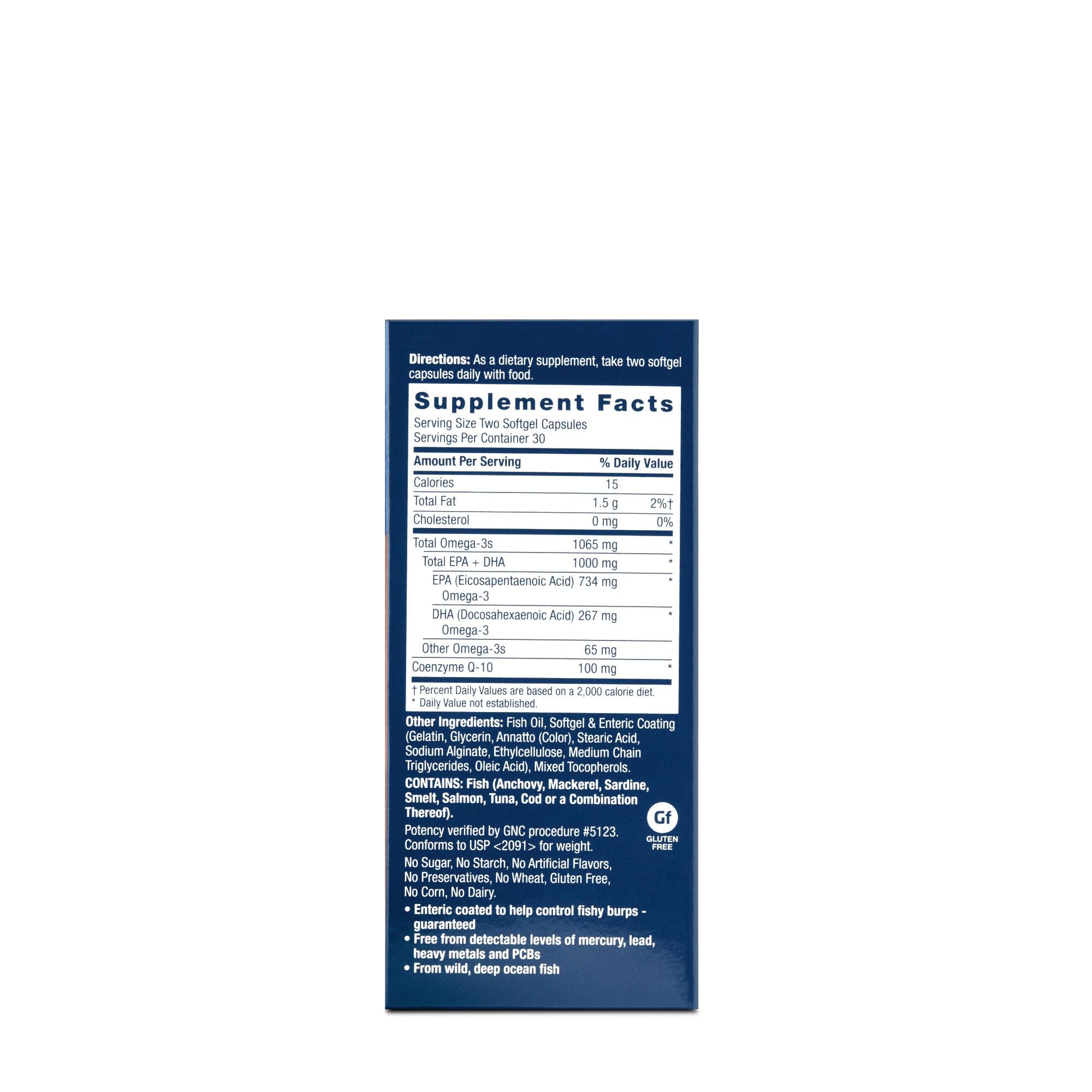 GNC EPA y DHA 1000 mg en cápsulas, apoyo para cerebro y ojos