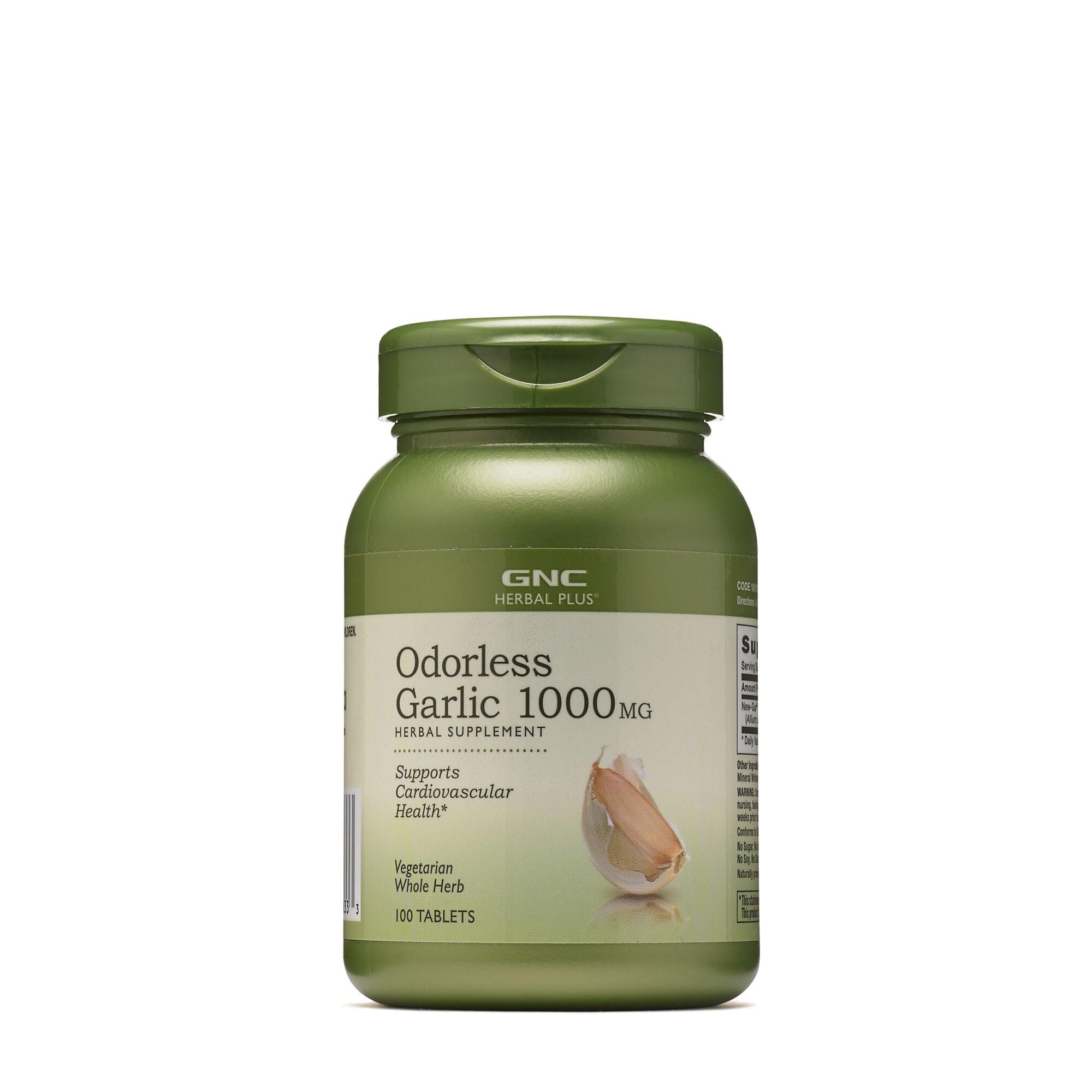 GNC Herbal Plus Ajo sin olor en tabletas de 1000 mg para apoyo cardiovascular