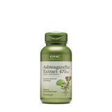 GNC Herbal Plus Ashwagandha en botella de 470 mg para bienestar diario.