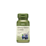 GNC Herbal Plus en botella con extracto de arándano y luteína para la salud visual.