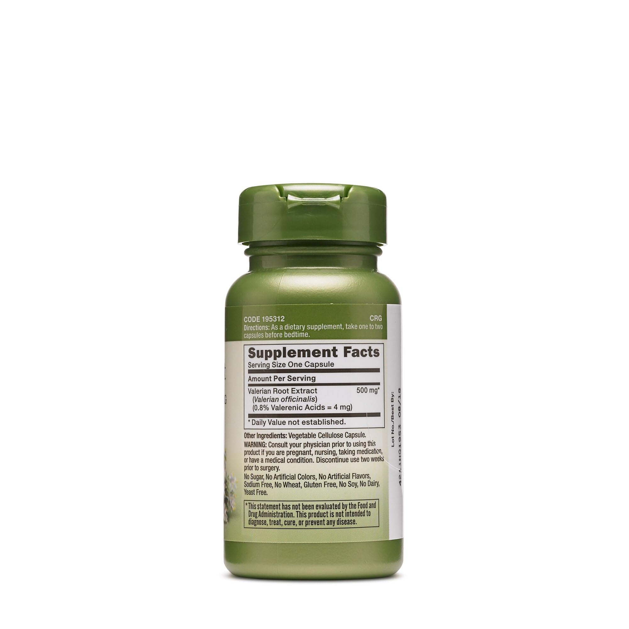 Etiqueta del frasco con información de ingredientes y calidad