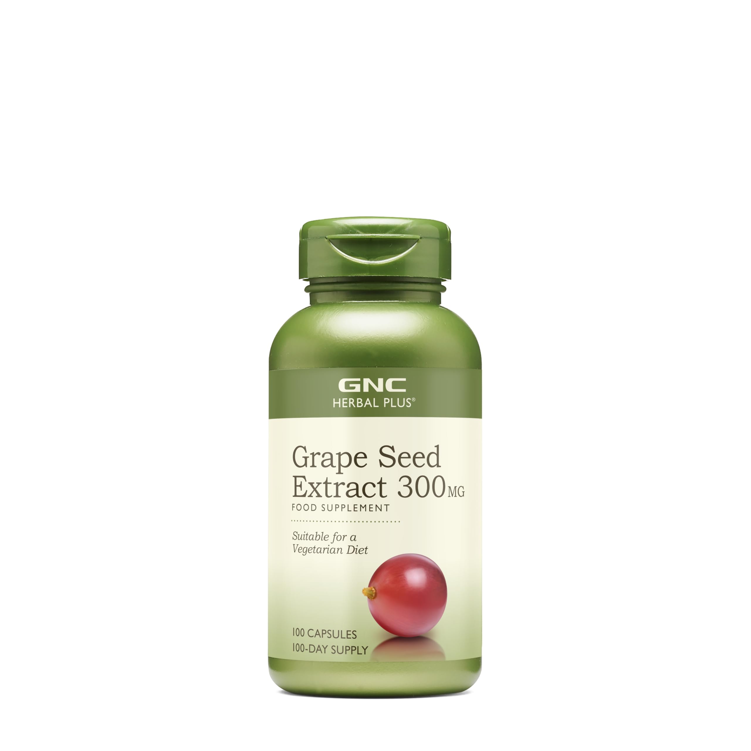 GNC Herbal Plus extracto de semilla de uva 300 mg: cápsulas para apoyo antioxidante diario.