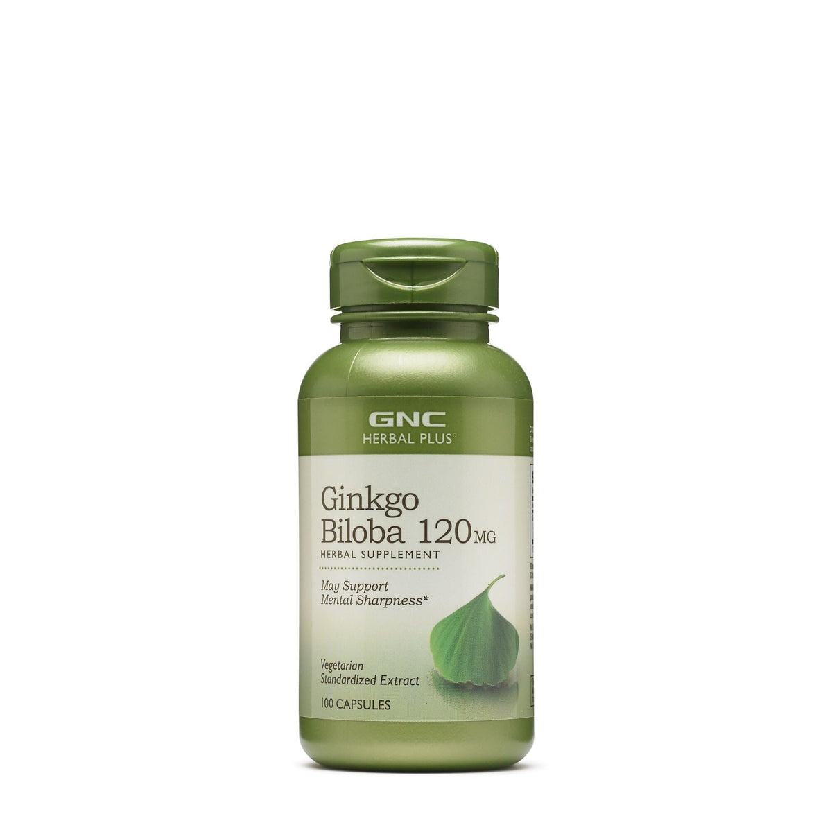 GNC Herbal Plus Ginkgo Biloba 120 mg, bote de cápsulas para claridad mental