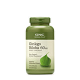 GNC Herbal Plus Ginkgo Biloba 60mg – botella frontal, posible apoyo a la claridad mental
