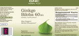 GNC Herbal Plus Ginkgo Biloba 60mg – presentación de 300 porciones, conveniencia diaria