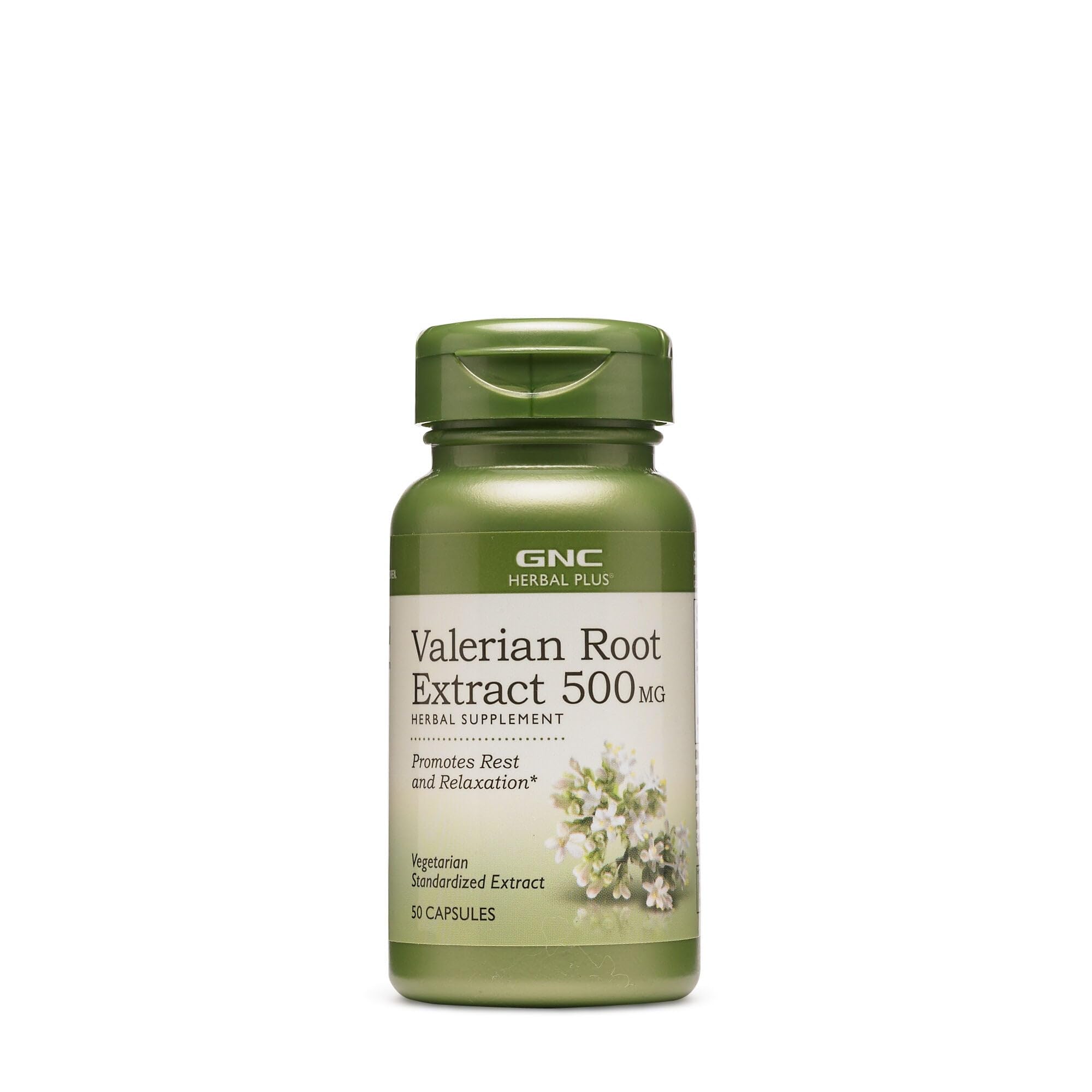 GNC Herbal Plus valeriana frasco de 500 mg para apoyo al descanso