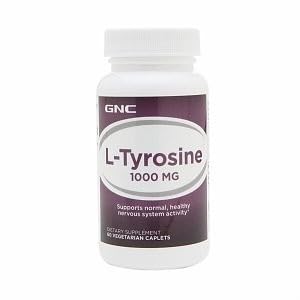 GNC L-Tirosina 1000 mg, cápsulas, apoyo a la actividad nerviosa normal para concentración diaria