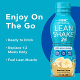GNC Lean Shake 25 Banana Cream preparación en vaso facilita un desayuno rápido.