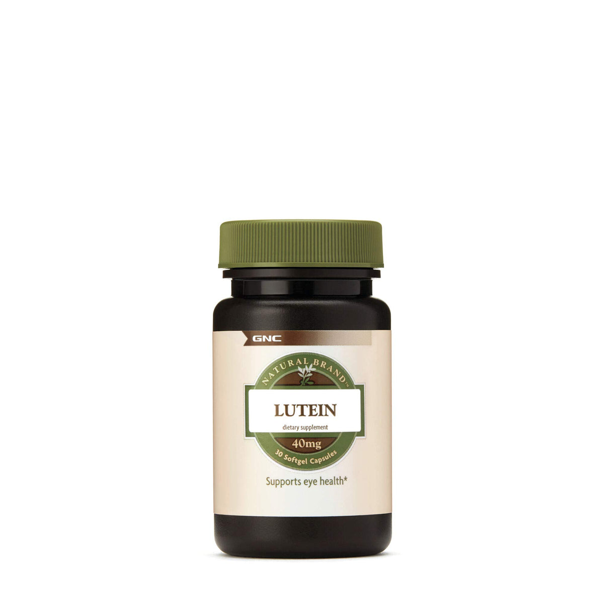 GNC Lutein 40 mg: botella de cápsulas, apoyo a la salud visual