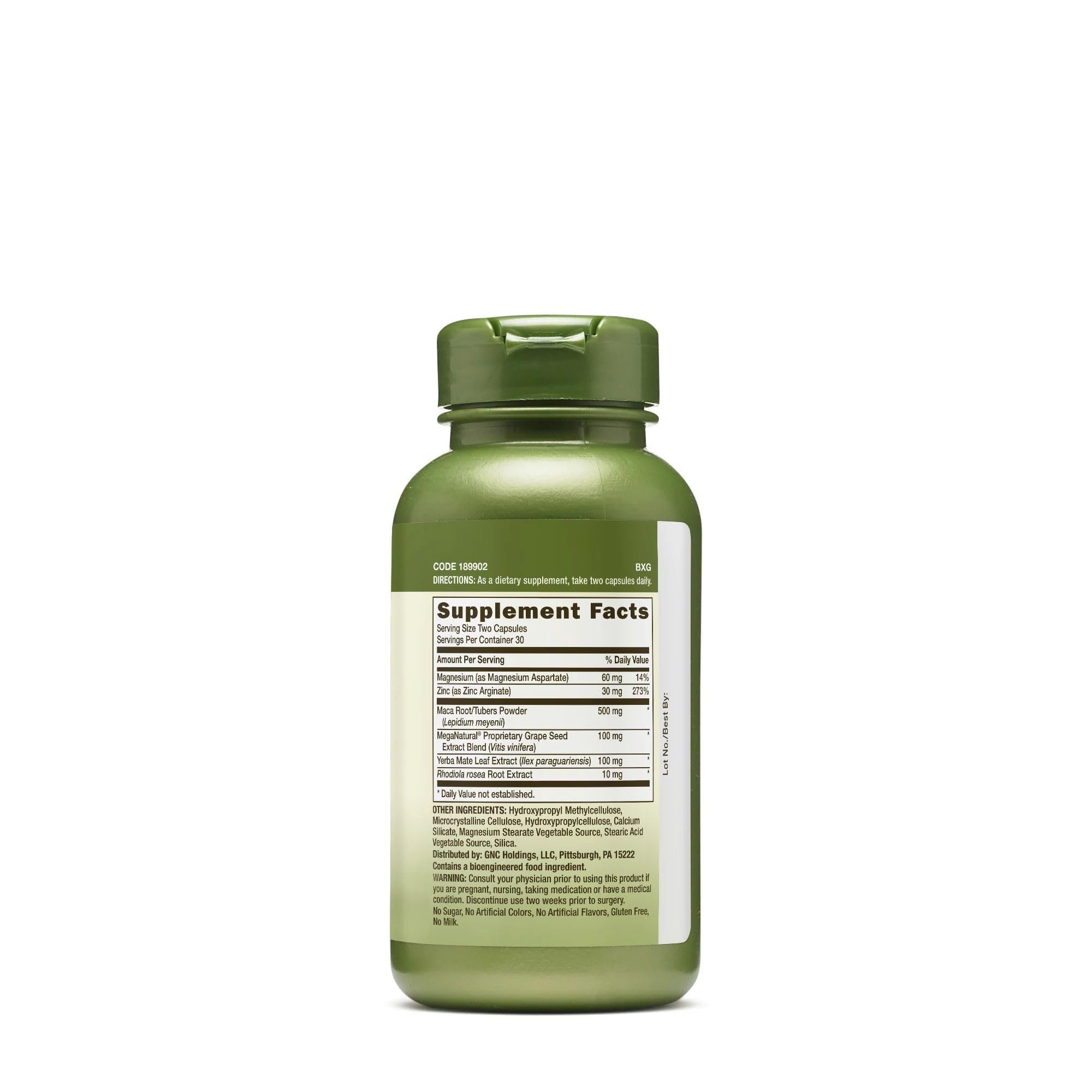 GNC Maca Complex, etiqueta legible para leer la dosificación