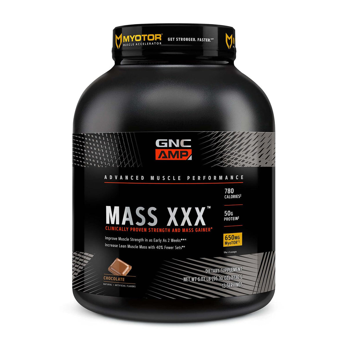GNC Mass XXX envase con 780 calorías para energía diaria