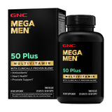 GNC Mega Men 50 Plus: botella y etiqueta para reconocer el envase fácilmente.