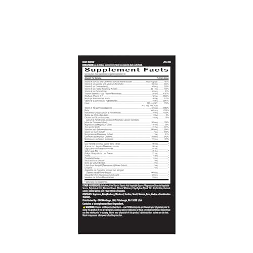 GNC Mega Men 50 Plus: comprimidos en envase para una dosis diaria sencilla.