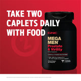 GNC Mega Men Prostate y Virility caja de 90 cápsulas para rutina semanal